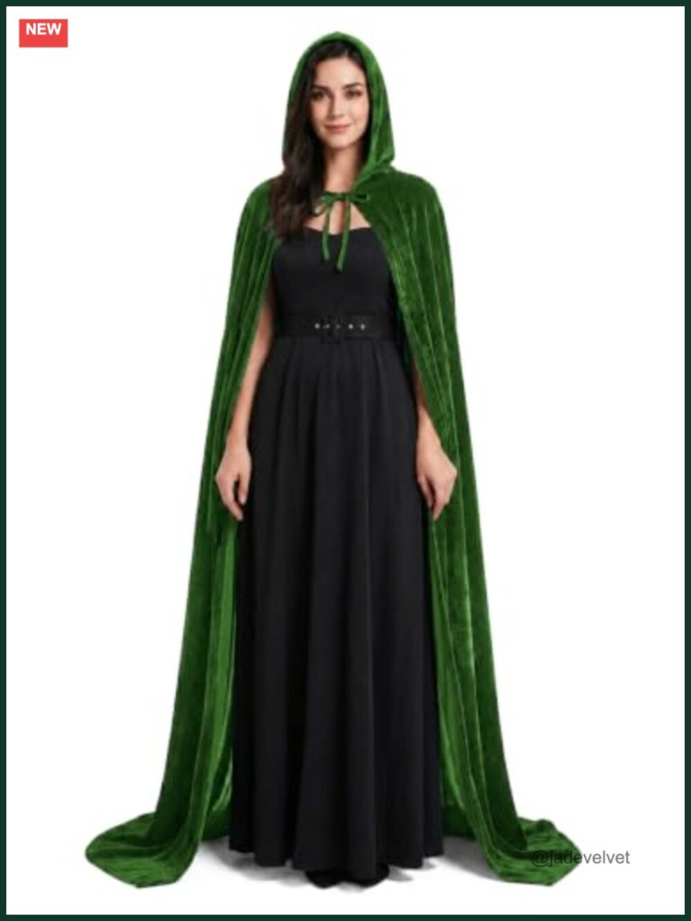 candyfouse Hooded Velvet Cape Adult Vampire Witch Wizard Robe Cosplay Halloween